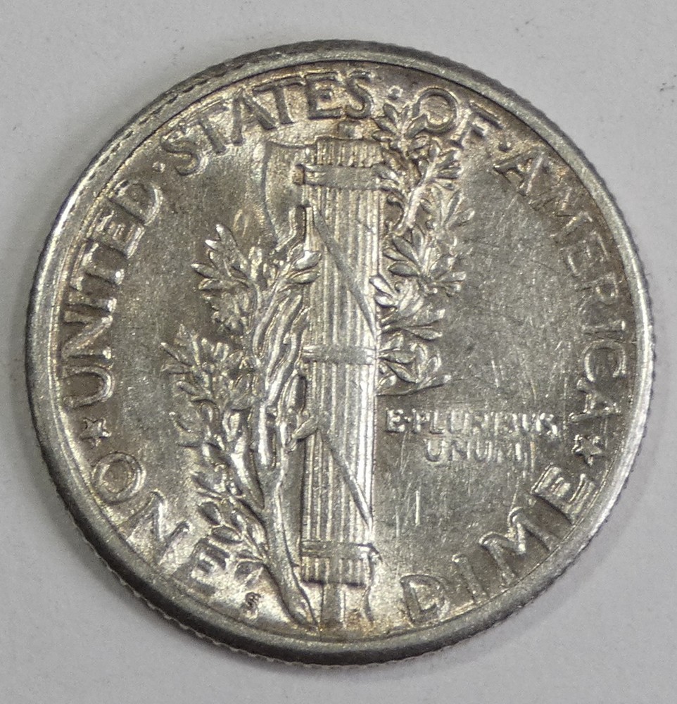 1923-S Mercury Dime ALMOST UNCIRCULATED Silver 10c