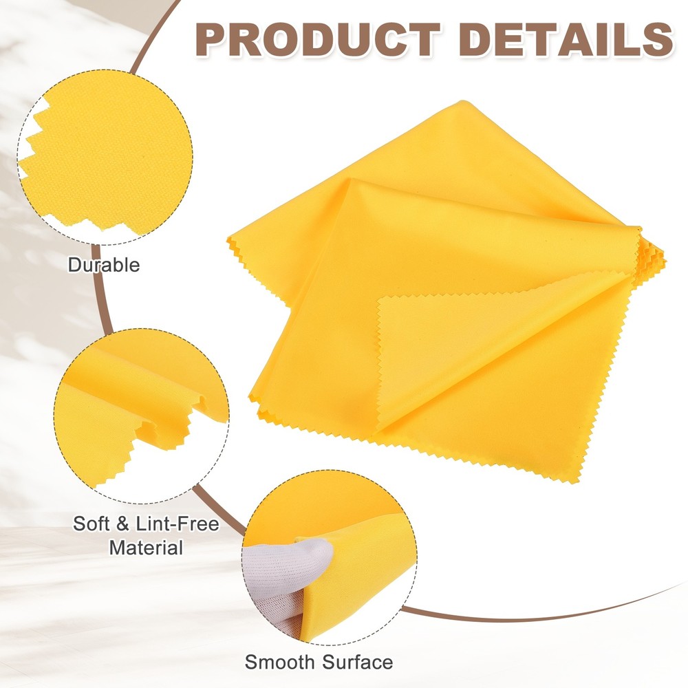 2 Pcs 16" x 16" Microfiber Record Cleaning Cloth Yellow