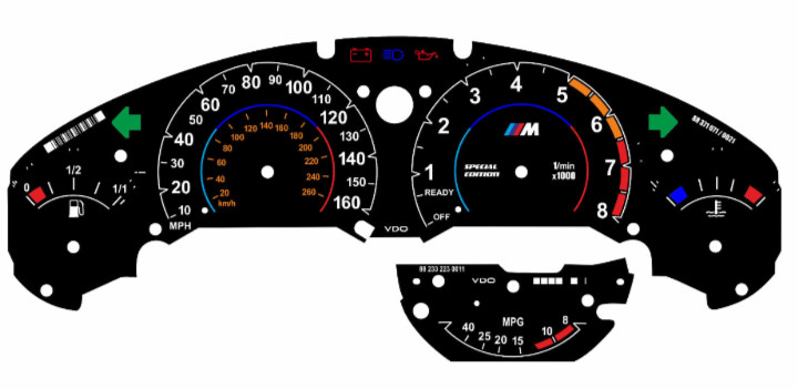 BMW e36 Instrument Cluster Face
