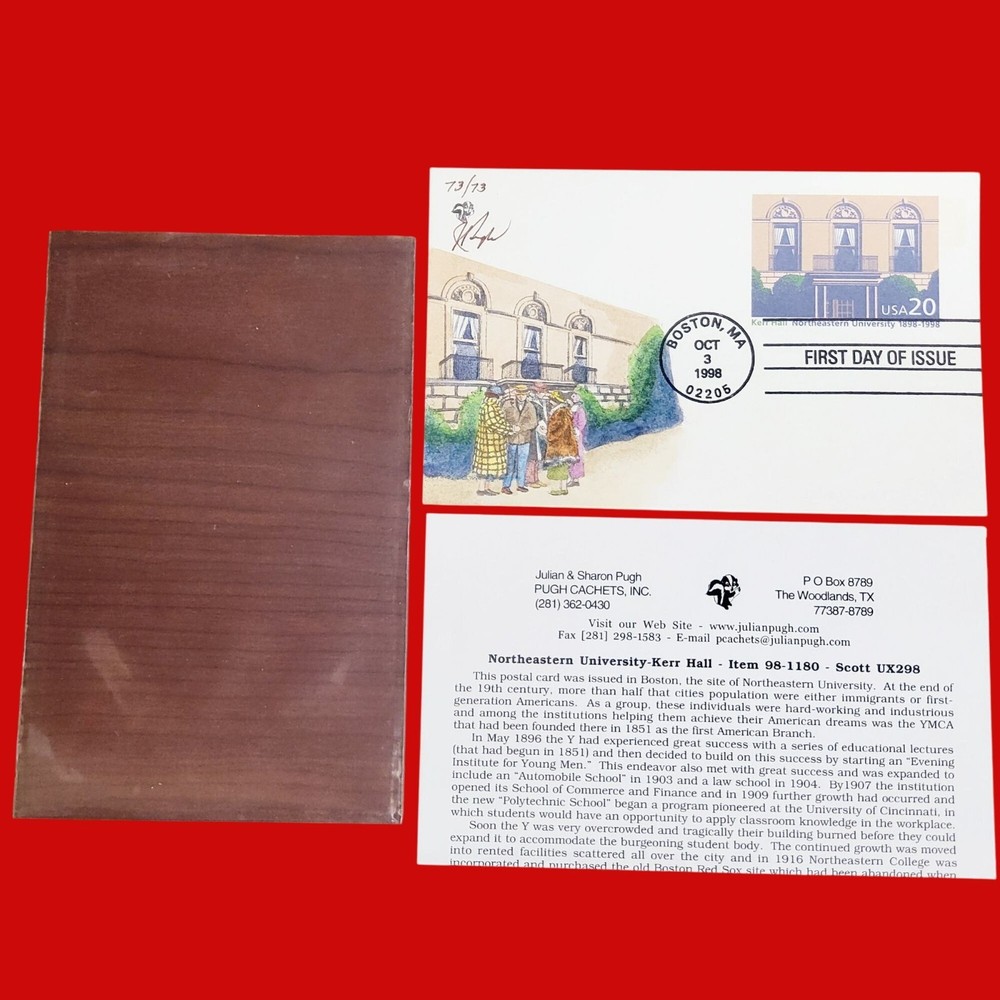 First Day Issue Northeastern University Kerr Hall Stamp Cache Envelope Enclosure