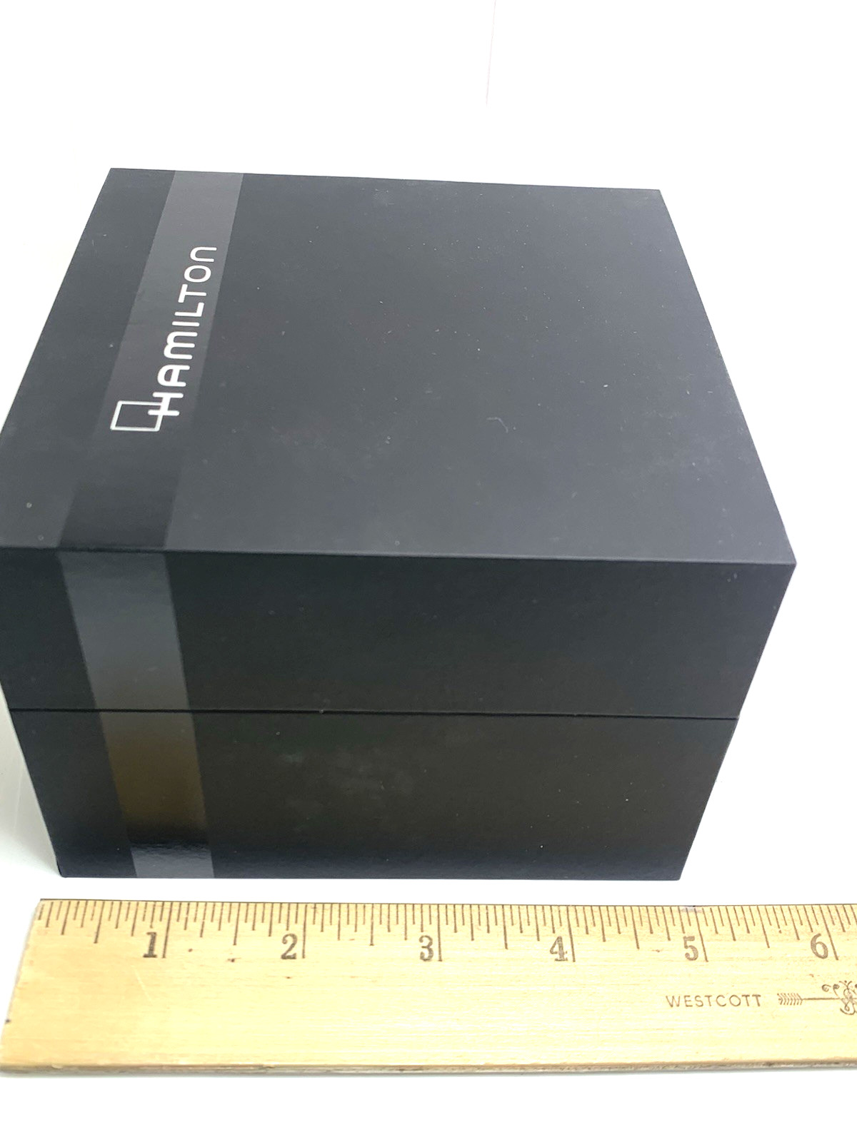 Hamilton Watch Box Presentation Black Cardboard Display Empty