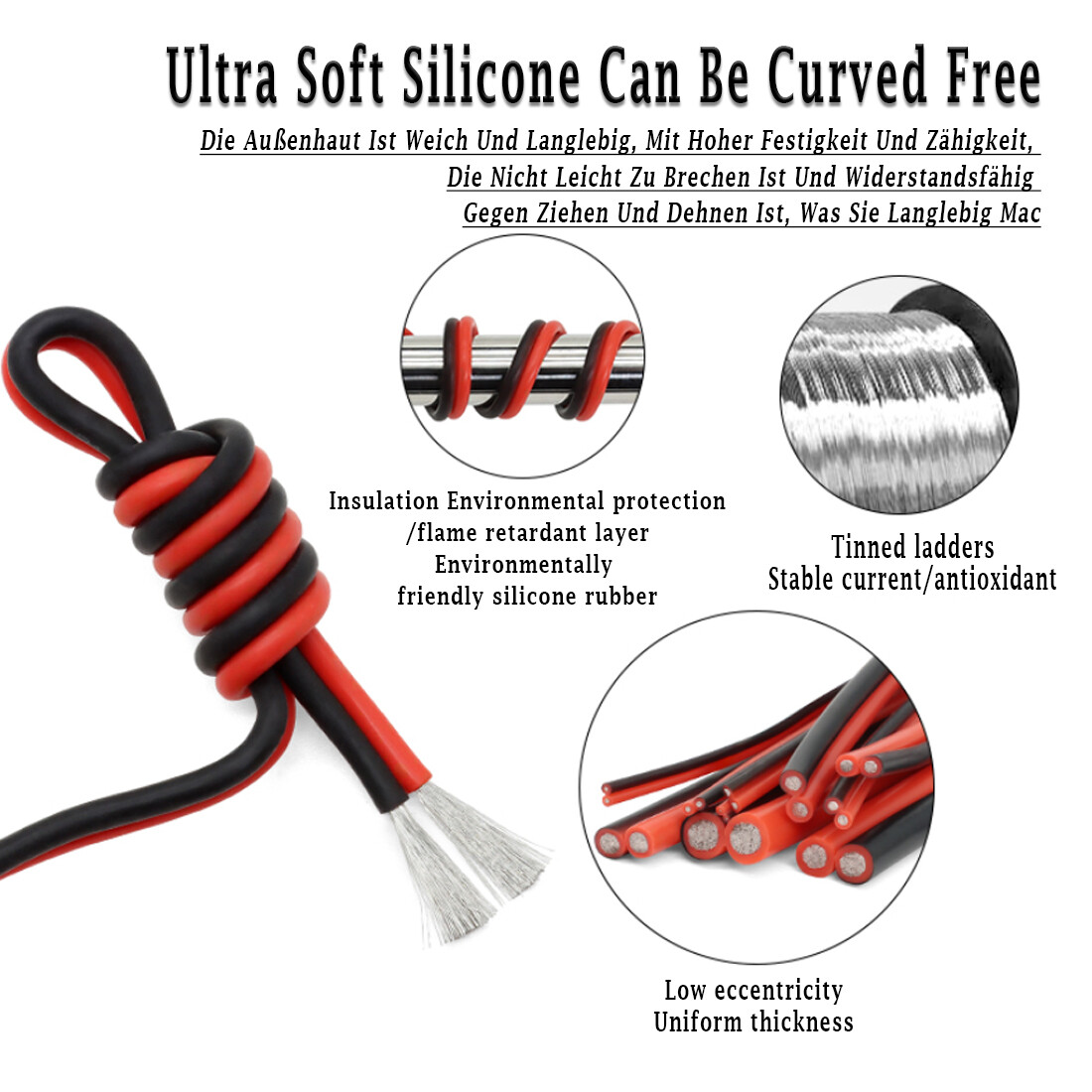 2/3/4/5/6-Way PVC Multi Flat Ribbon Cable Wire LED Light strip cable