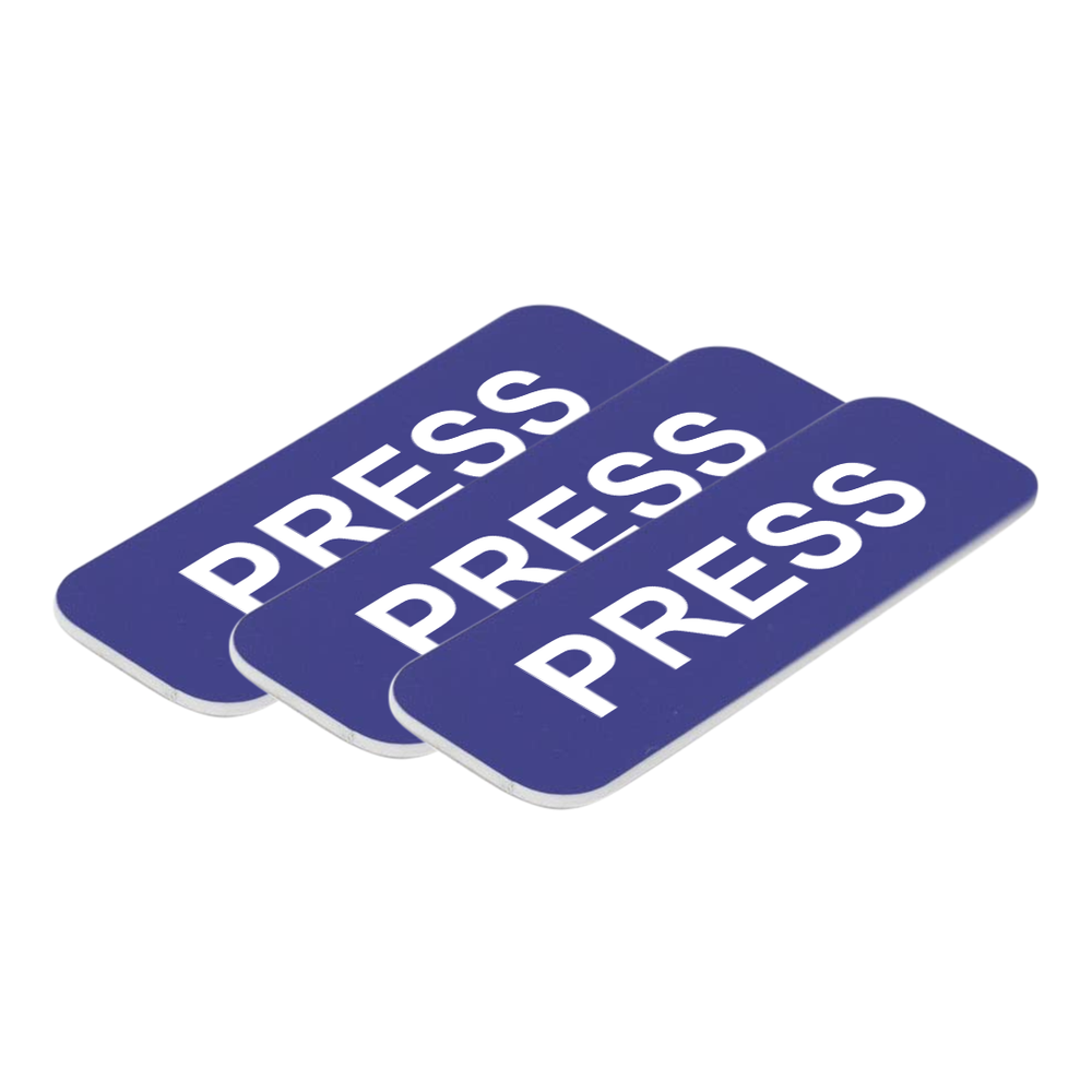 Press 1 x 3" Name Tag/Badge, (3 Pack)