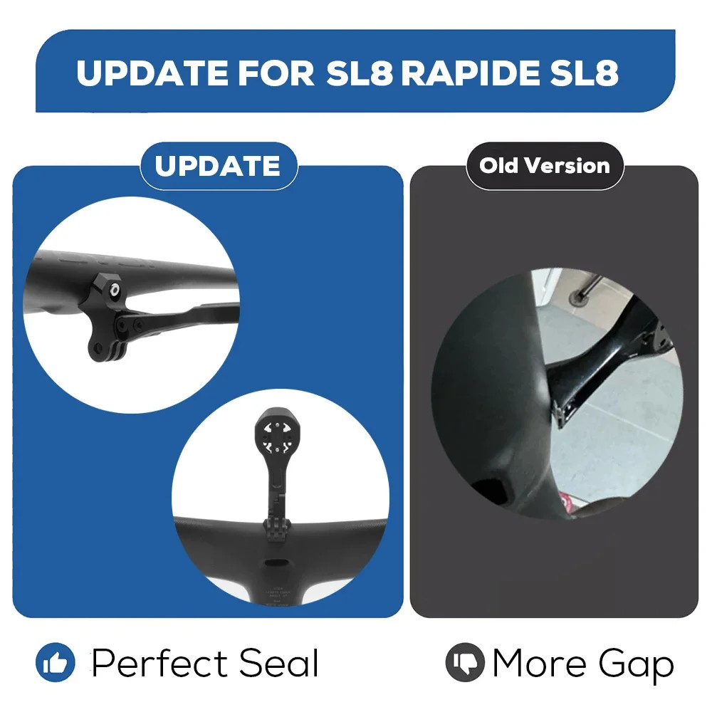 For SL8 Rapide Integrated Handlebar Computer Mount Compatible With Gopro/GPS/Gar