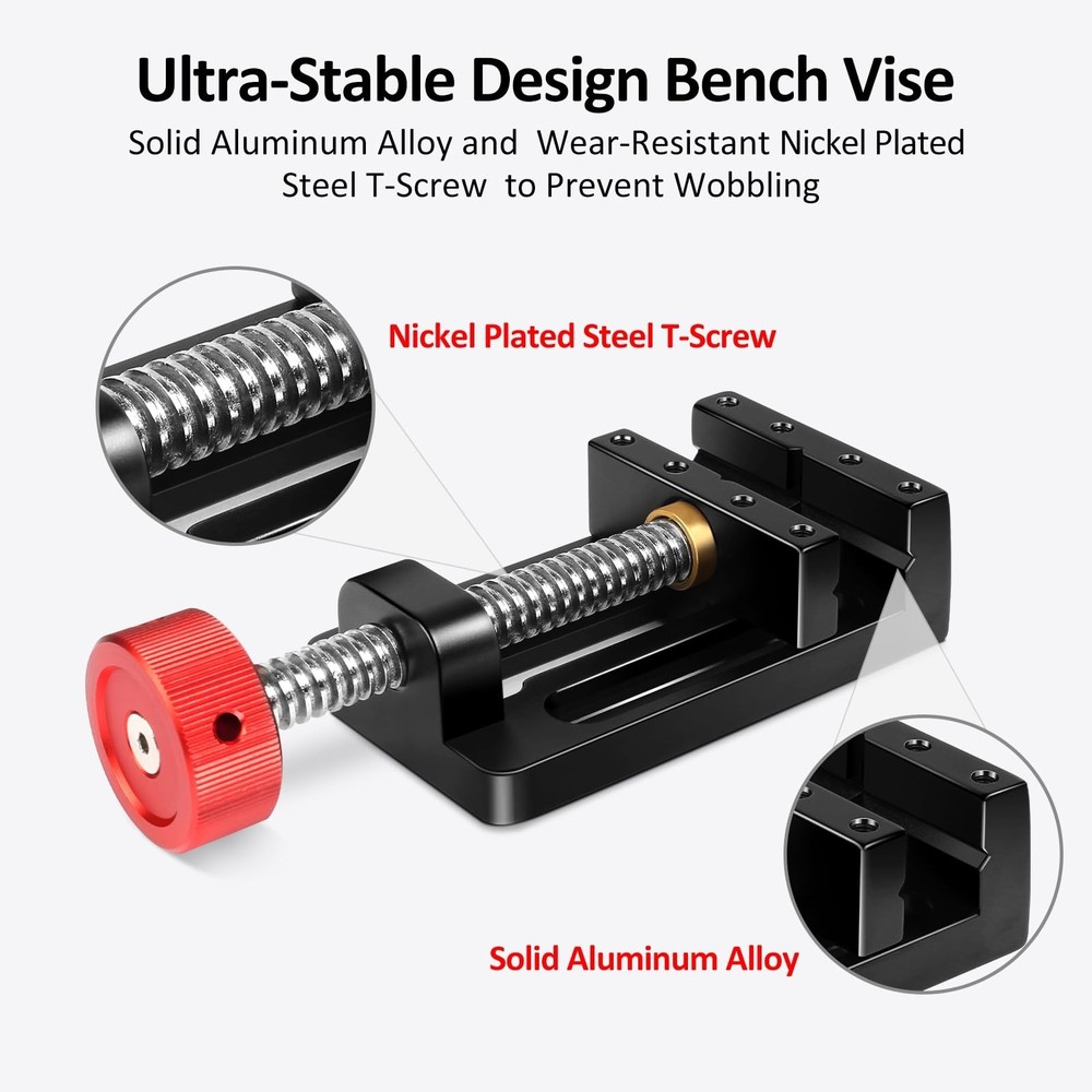 Mini Drill Press Vise with Rubber Soft Jaws, 0-2.48" Clamping Range Mini Vice...