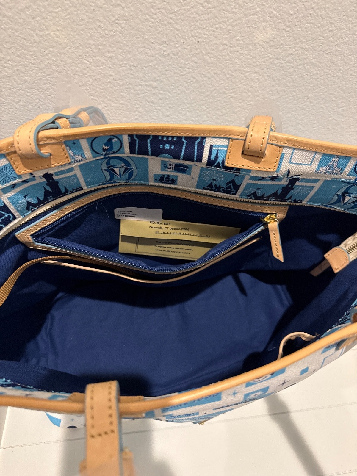 NWT! Disney Parks Dooney & Bourke Disneyland 60th Anniversary Large Tote Bag