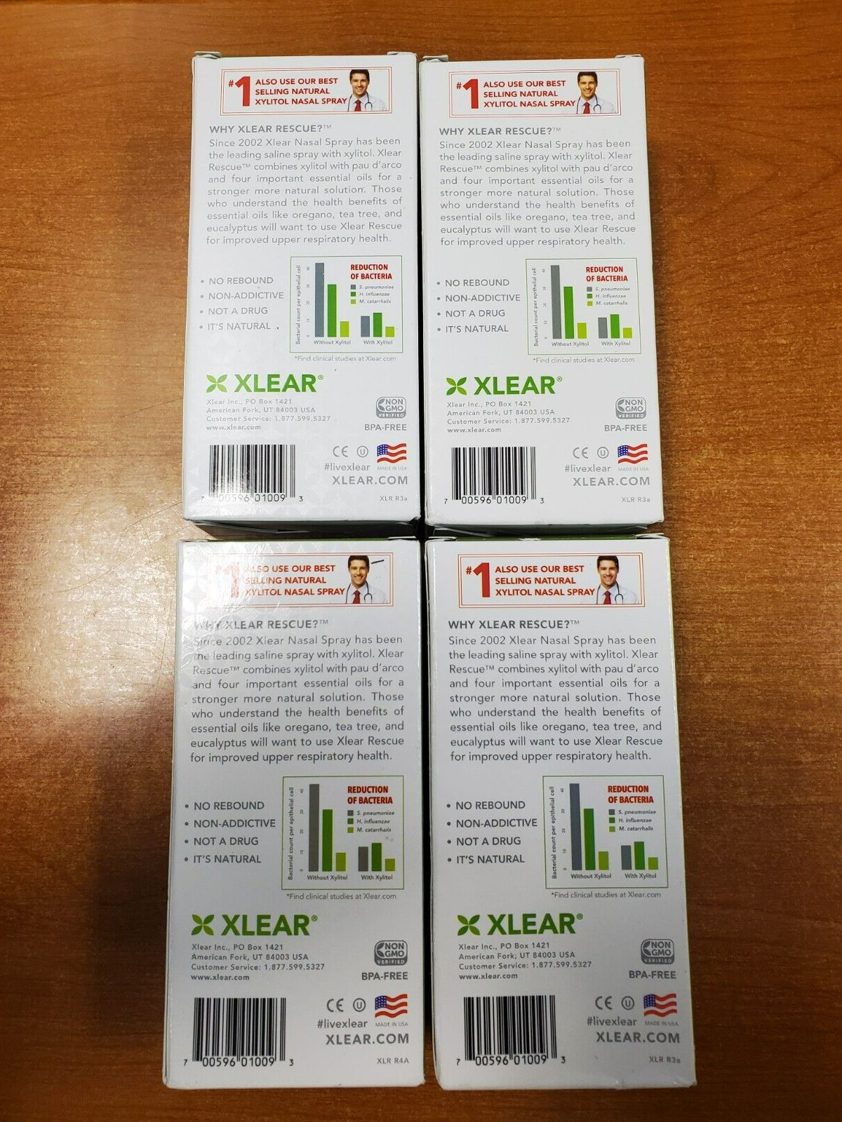 4 Pack: Xlear Rescue Nasal Spray w/ Xylitol All-Natural 1.5 oz. (Exp 5/25) F
