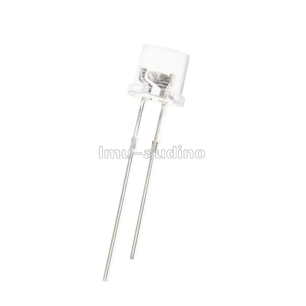 100PCS 5MM 2Pin Flat Top Blue LED Wide Angle Flat Head Light Lamp