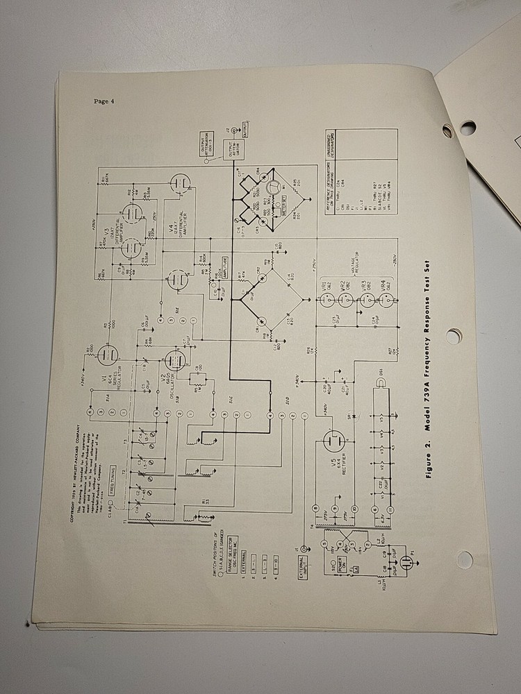 HP 739A Frequency Response Test Set Operating & Servicing Manual