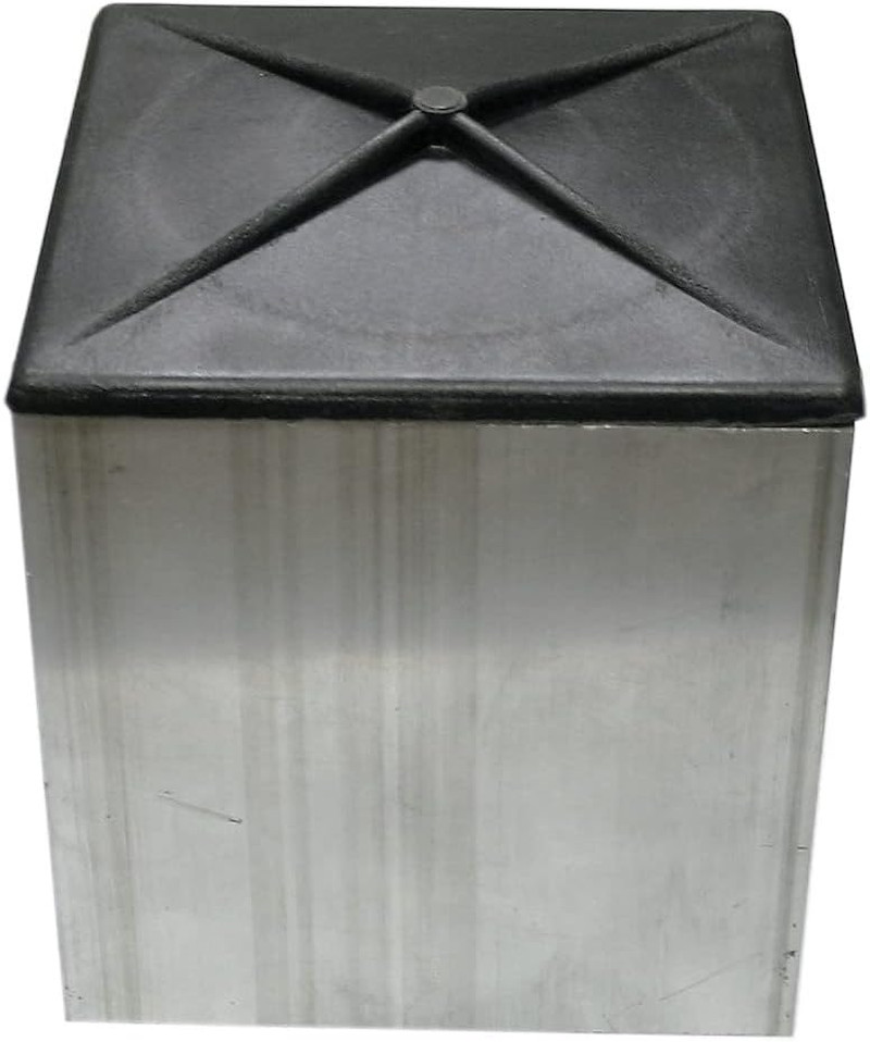 5" Square Light Pole Top Cap- Black Plastic by Deltech Manufacturing
