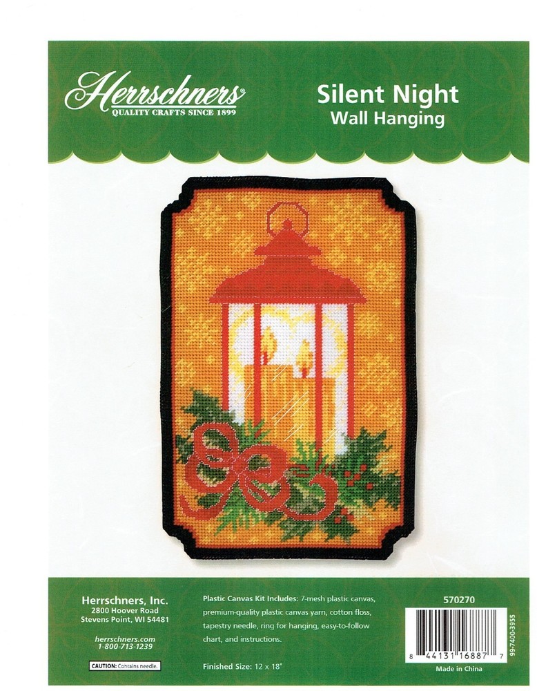 SILENT NIGHT  WALL HANGING   plastic canvas  PATTERN (#TF0586)