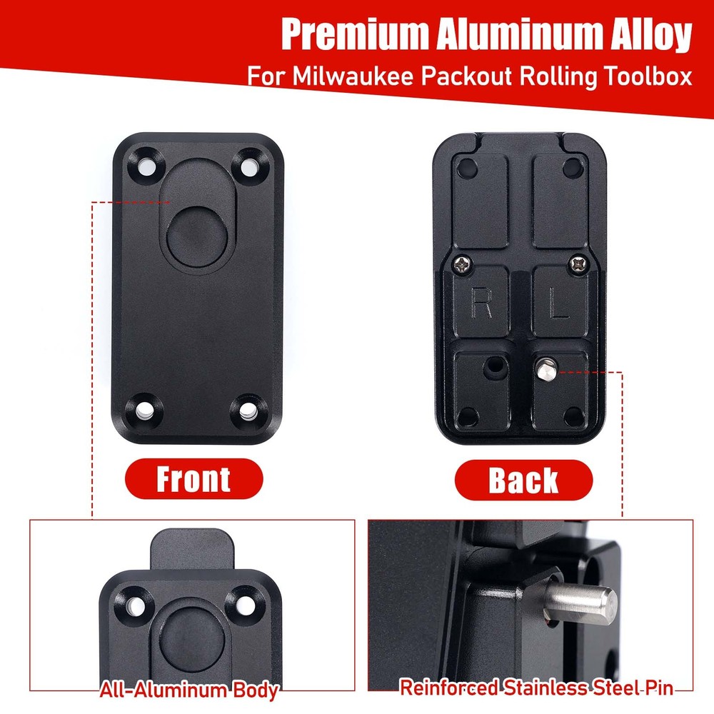 Aluminum Quick Release Latches Pins for Milwaukee Packout Rolling Toolbox