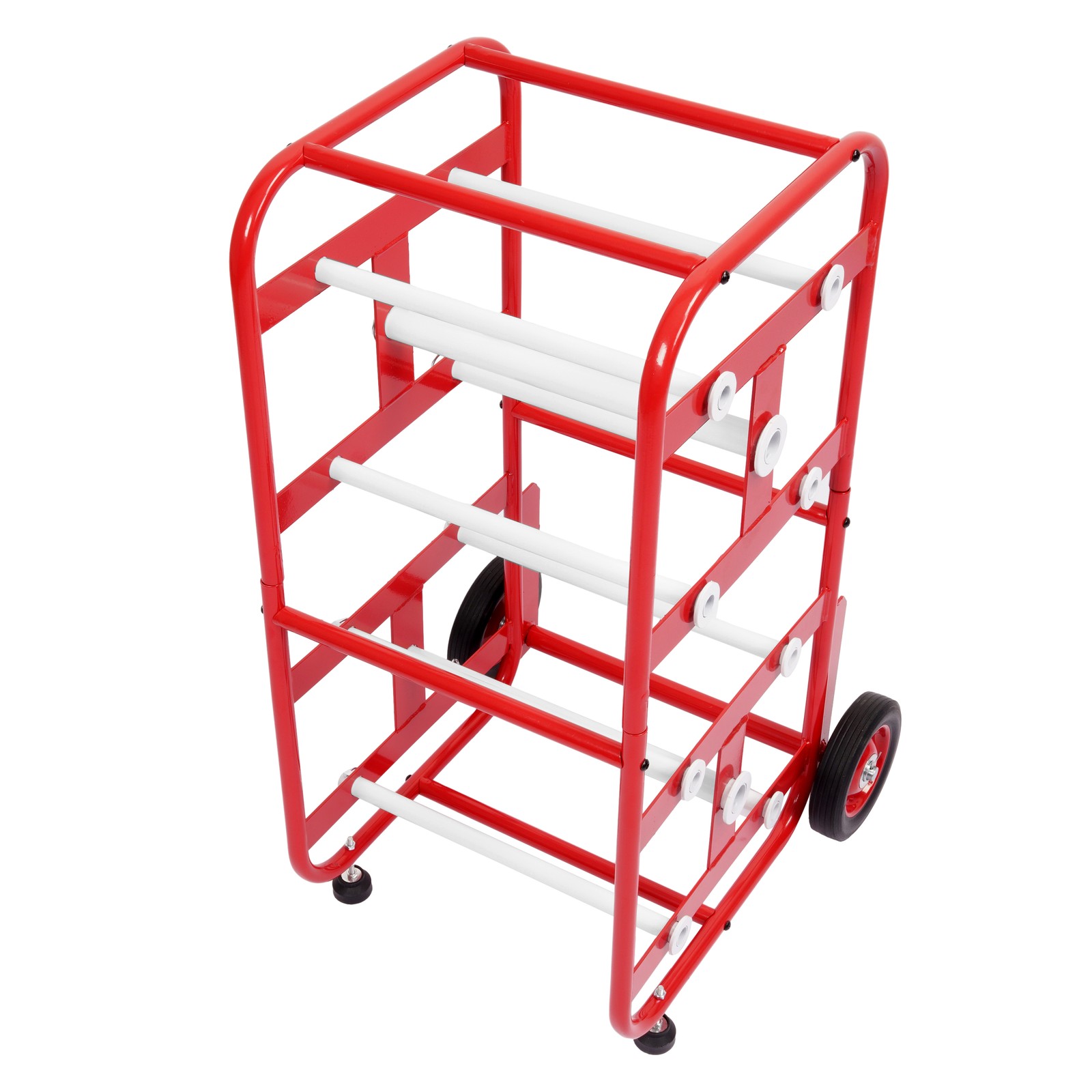 Cable Holder Spool Cart with 10 Rods Multiple Axle Wire Spool Rack Dispenser Red