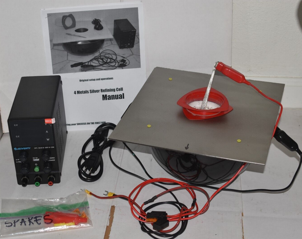 PRO Silver Electrolytic REFINING Purify Scrap CELL Equipment COMPLETE System