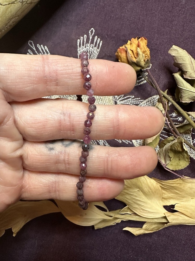 Faceted Ruby Bracelet, Small Bead Size, All Natural, Metaphysical