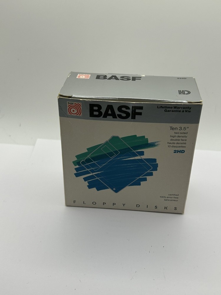 10 BASF 3.5mm Floppy Disks two sided high density double face
