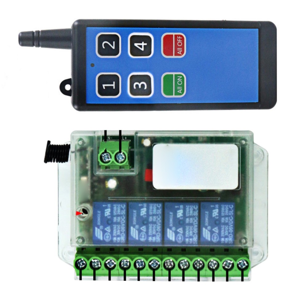 433mhz 4 Channels Remote Control Switch ON/OFF Relay Module Universal