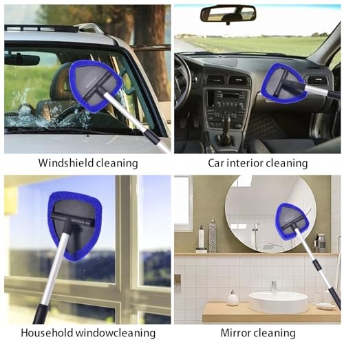 Windshield Cleaner, Car Windshield Cleaning Tool with 3 Reusable and Blue1