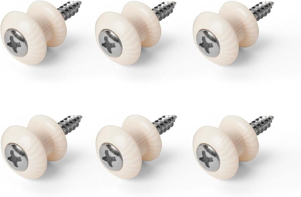 Waverly Guitar Strap Button, Ivoroid Button, Chrome Screw - 6 Pack
