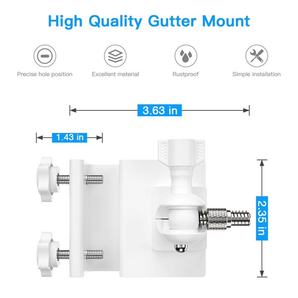 HOLACA Gutter Mount Bracket for CANARY: Flex Indoor Outdoor HD Security Camera