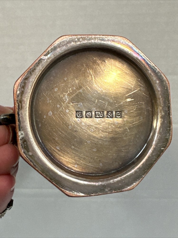 EG Webster & Son's Silver Plated & Copper Creamer Antique 4.25”