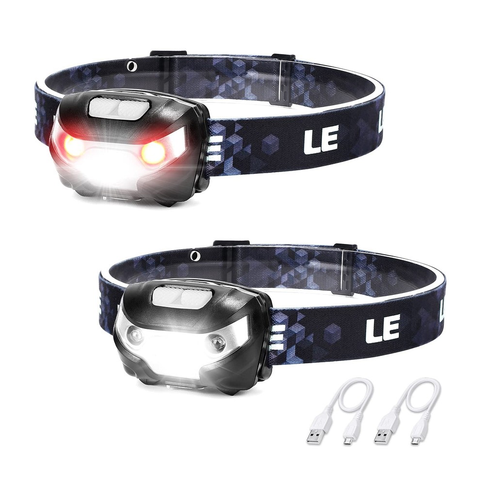 Headlamp USB Type C Rechargeable COB LED Bright Hard Hat Light, with Red Light
