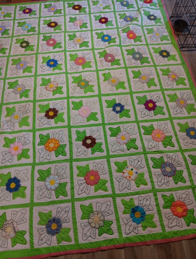 Handmade 100 By 102  Quilt.