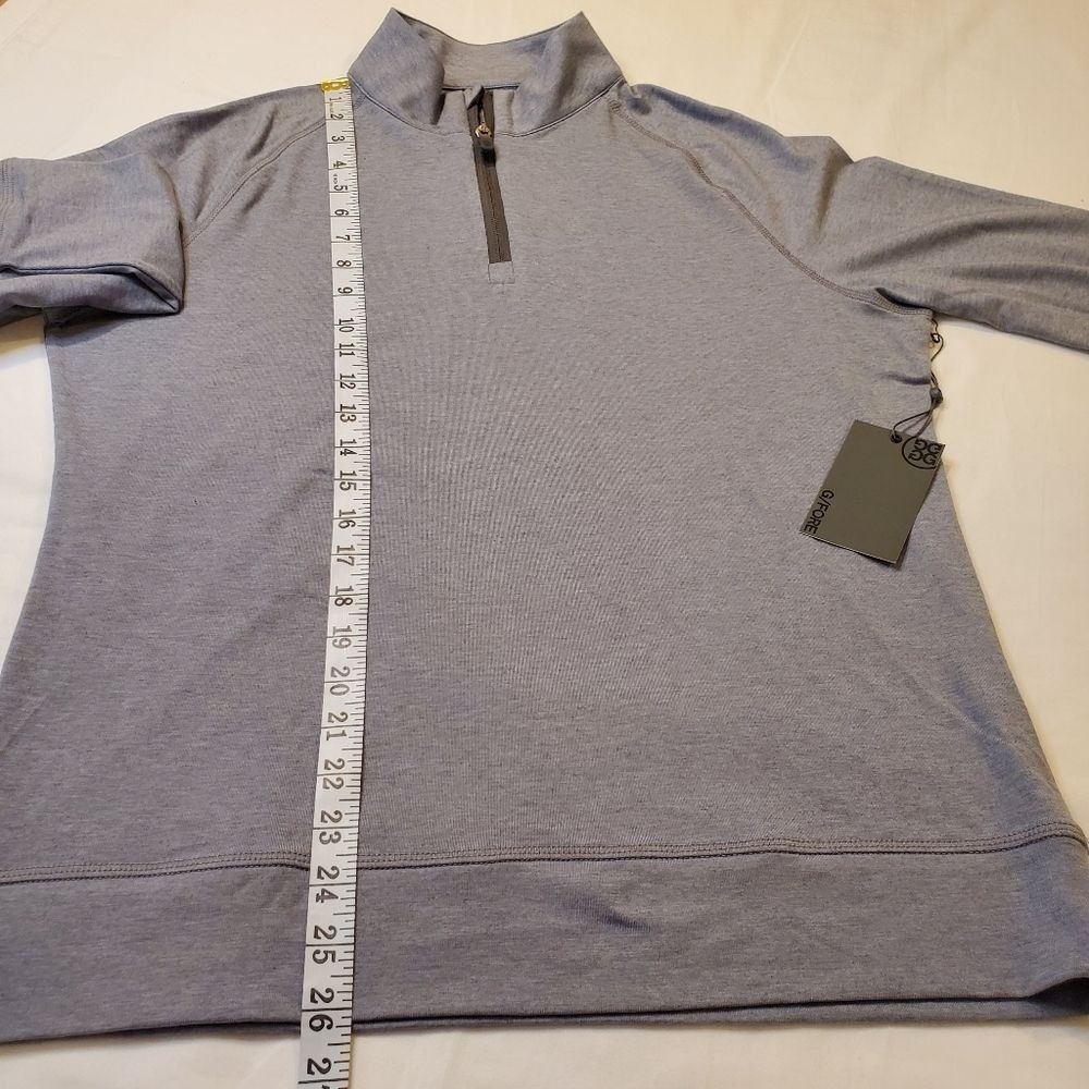 G/Fore Men's S Luxe Staple Midlayer Quarter Zip Pullover Tech Jersey Gray NWT