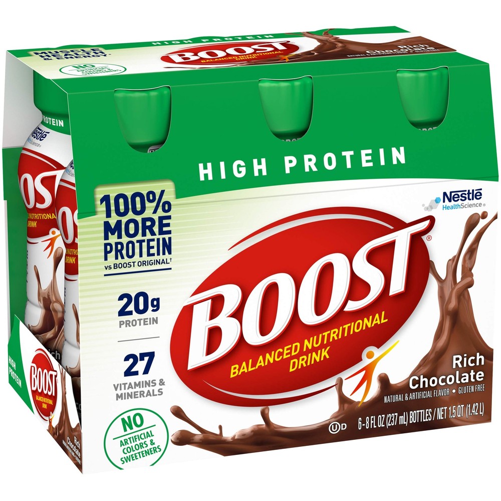 BOOST High Protein Balanced Nutritional Drink, Rich Chocolate, 8 FL OZ (Pack ...