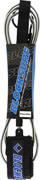 BLOCK SURF POWERLINE LEASH 9' CLEAR BLACK