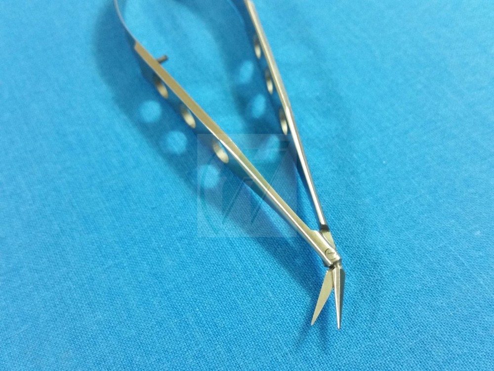 PREMIUM QUALITY PACIVATED VANNAS MICRO SURGICAL SCISSORS 4.5" ANGLED SIDEWAYS