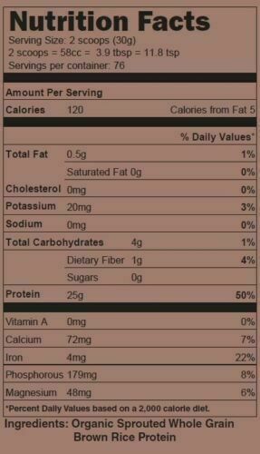 100% PURE ORGANIC RICE PROTEIN PRO ISOLATE NON-GMO HIGH PROTEIN VEGAN NONGMO USA