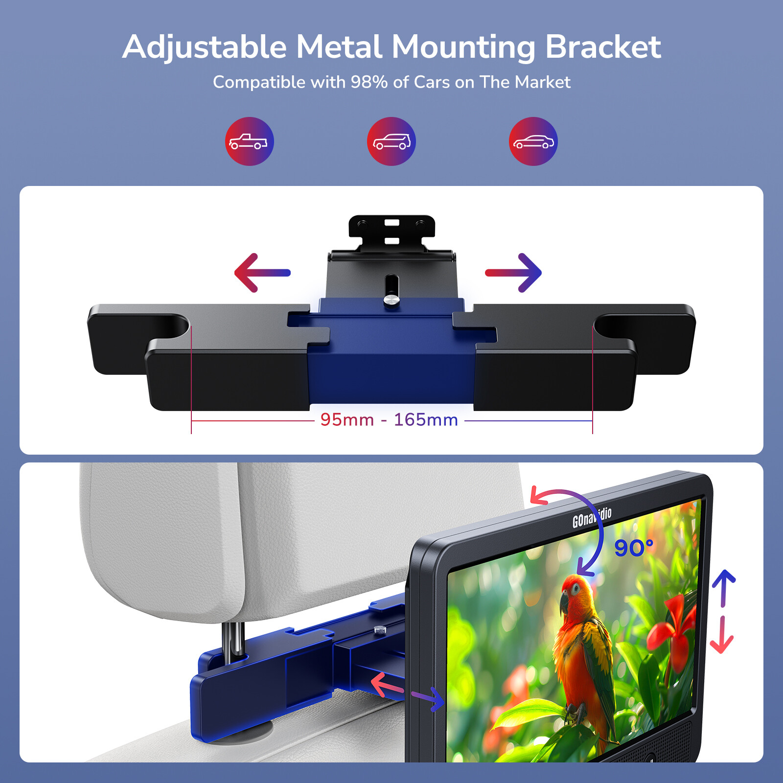 2x10.5" Dual Screen Car DVD Players HDMI USB/SD Region Free Memory with Headsets