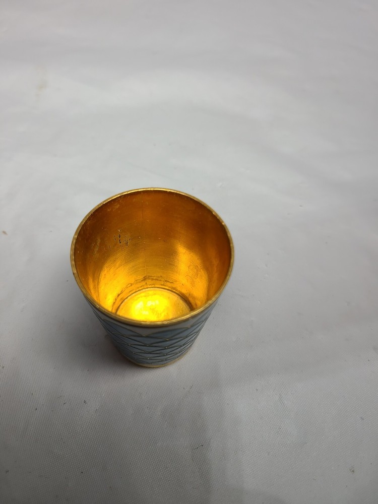 RUSSIAN BRASS & ENAMEL VODKA CUP CHALICE BOWL