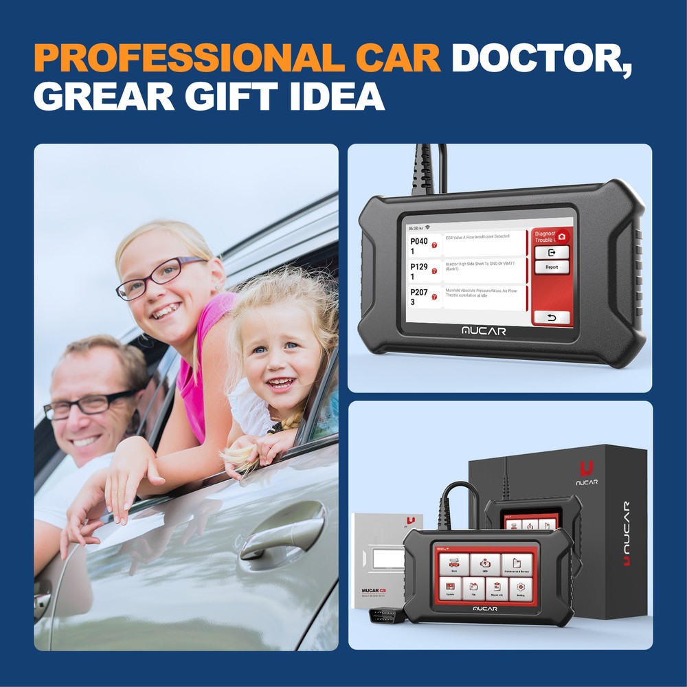 MUCAR Engine Car Diagnostic Tool OBD2 Scanner Multiple Maintenance Reset Service
