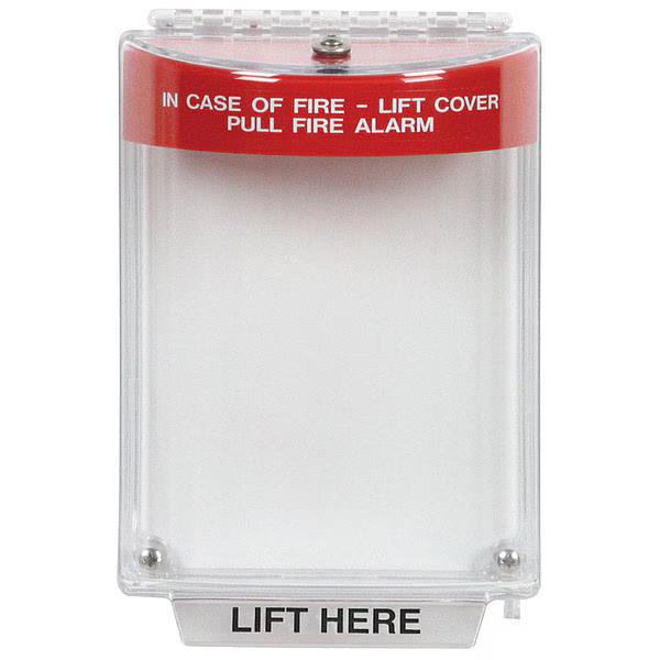 Pull Station Guard, Polycarbonate, Flush Mount, 5 1/2 in Width, 2 5/8 in Depth,