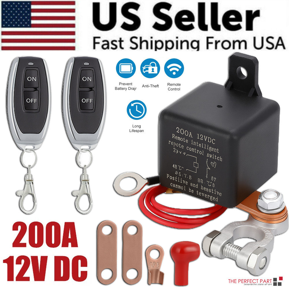 Car Battery Disconnect Switch Remote Control Power Kill Master Isolator Cut Off