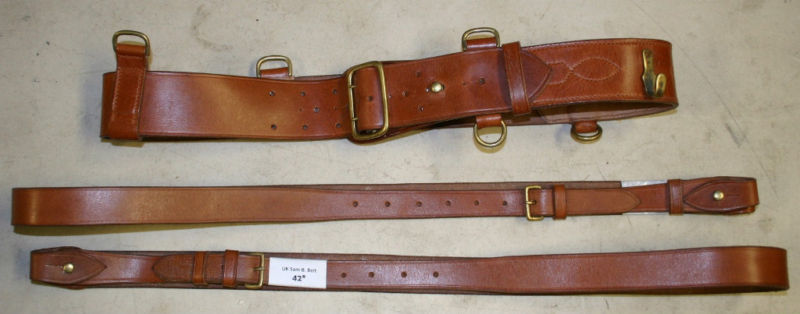 Complete British Sam Browne Belt and Webley Leather Holster Set