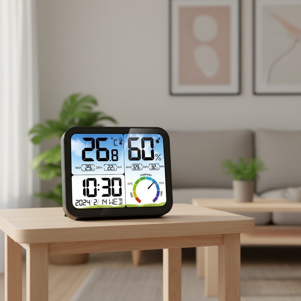 Backlit Digital Room Thermometer - 5.8'' Large Display with Max & Min Records