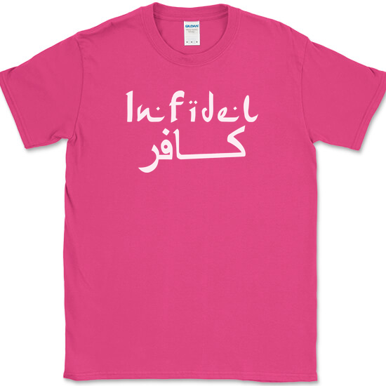 INFIDEL T-SHIRT Funny Military Humor Patriot America USA Novelty Tee