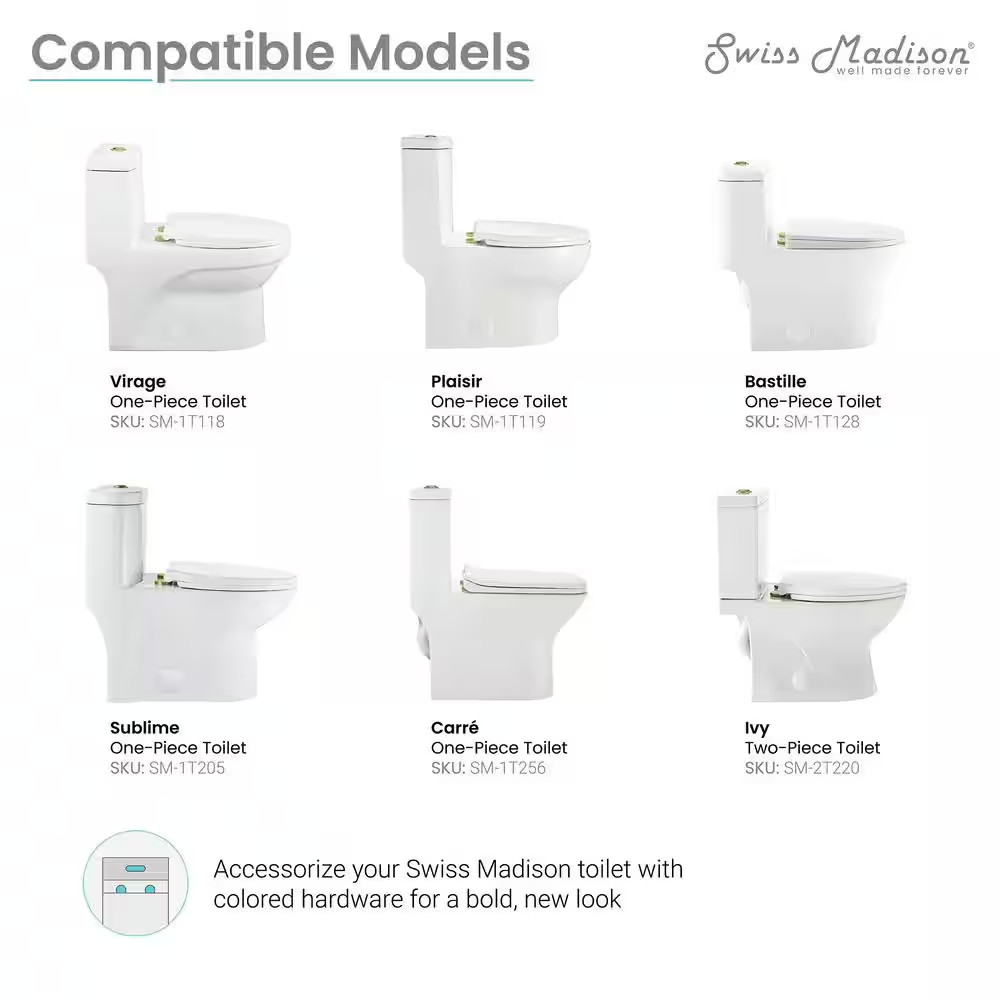 Toilet Hardware, Brushed Gold