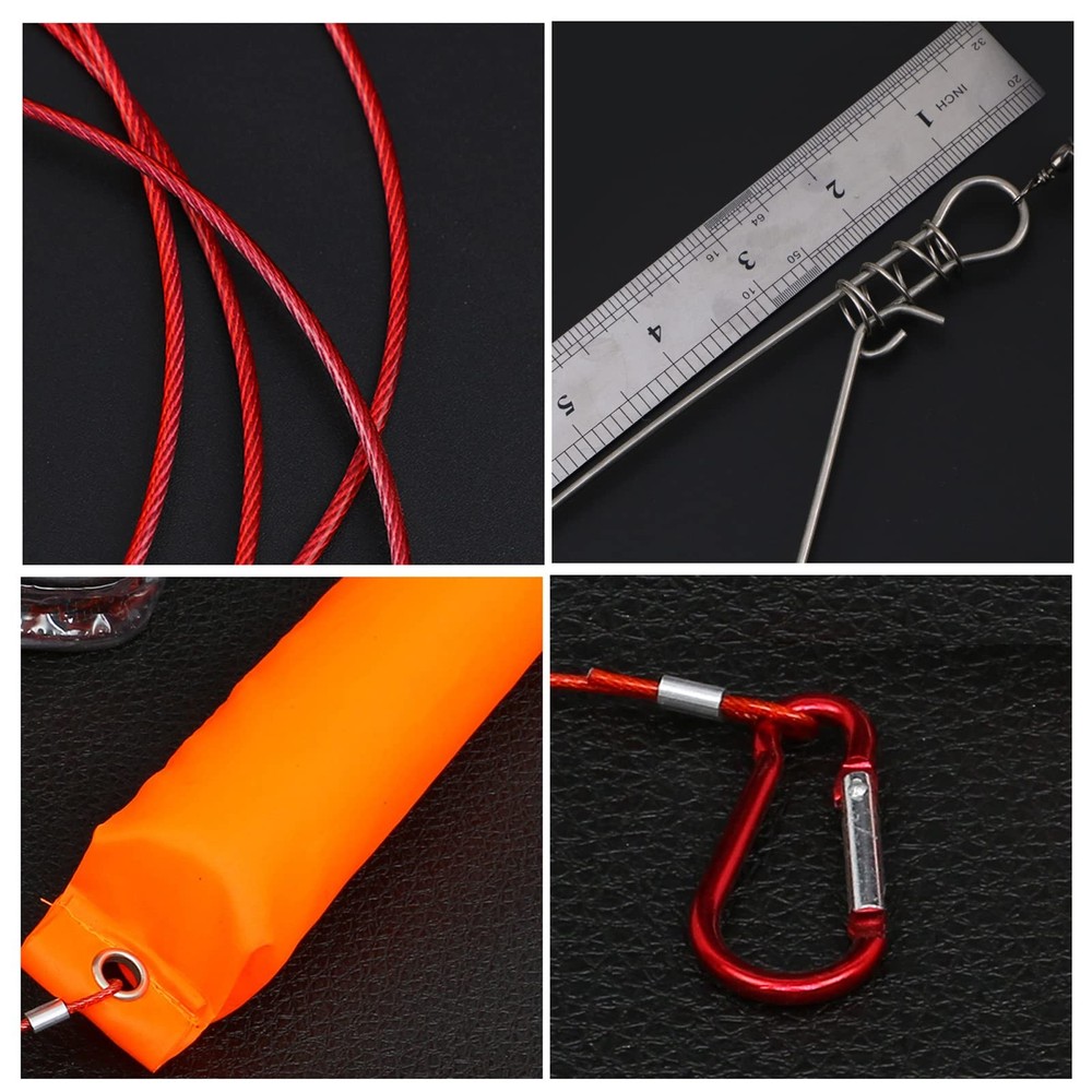 Stainless Steel Fish Stringer Clip with Float and Plastic Handle - Big 5m