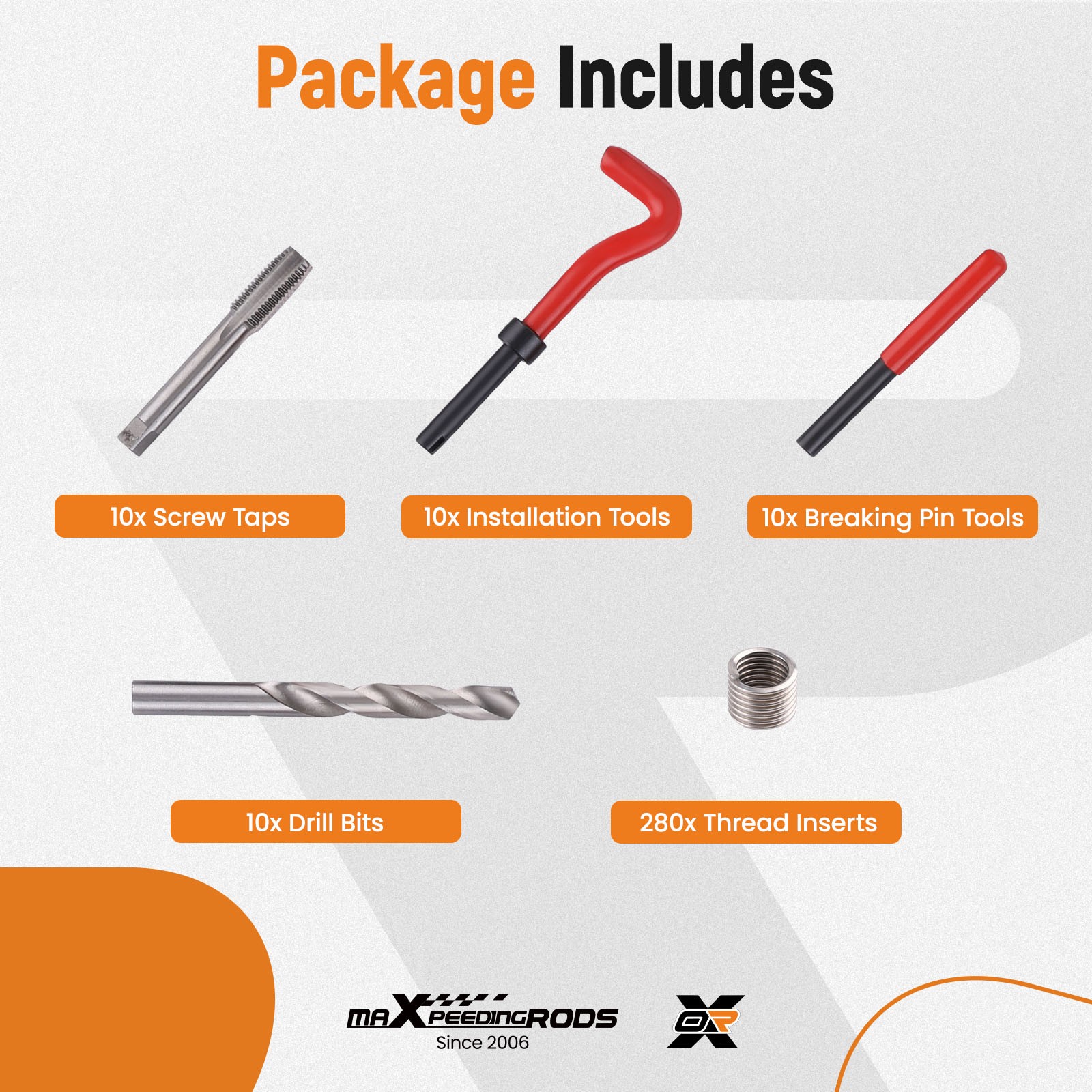 320X Helicoil Thread Repair Kit 320-Piece SAE and Metric Rethreading Tool Kit