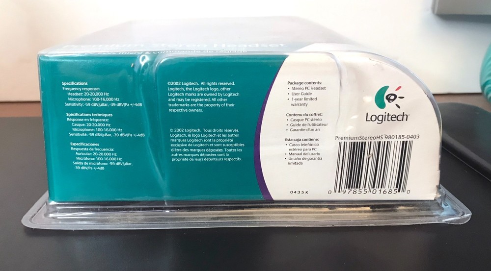 New Sealed Logitech Premium Stereo Headset # 980185-1403