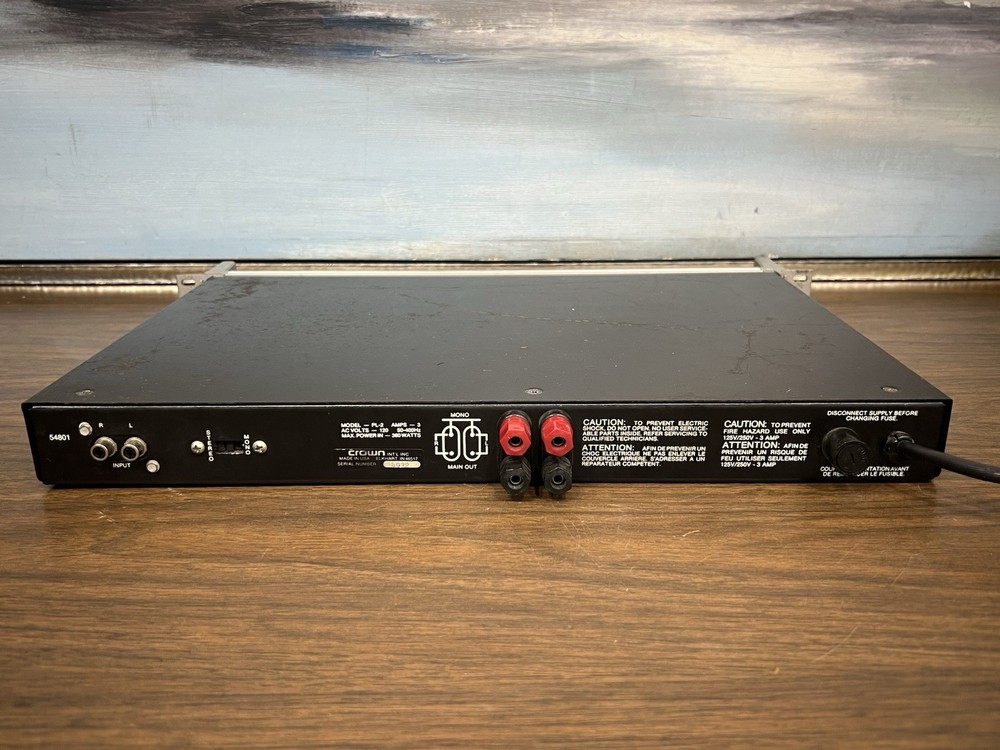 Crown Power Line II /Rack Mount Studio Amp (PL-2) Working TESTED !!