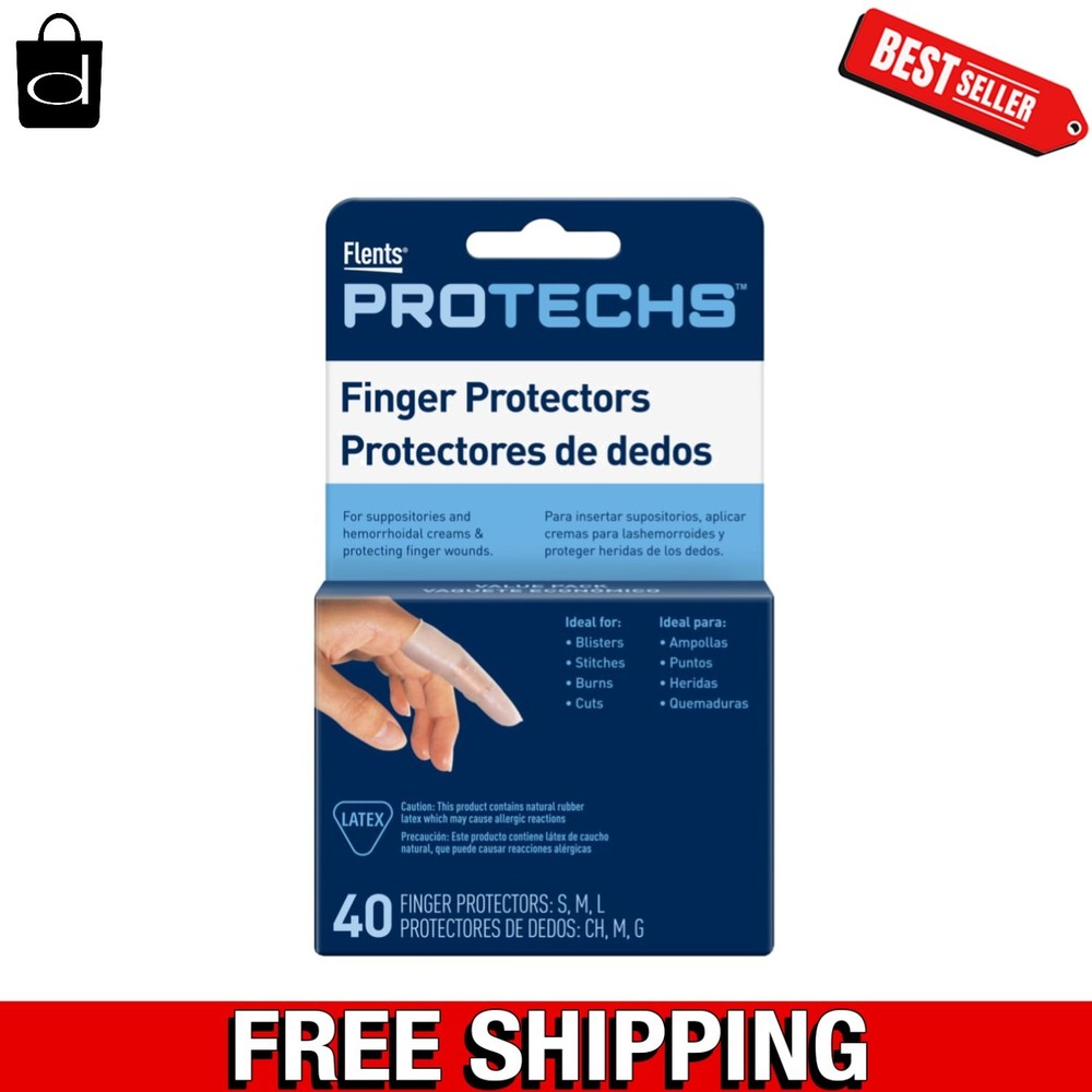 Protechs 40 Count Rubber Finger & Toe Cots – Easy Application & Protection