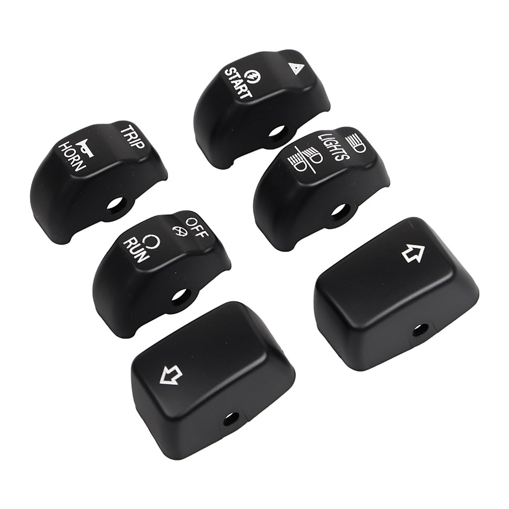 Black Hand Control Switch Housing Button Cap Fit For Harley Softail Dyna Fat Bob