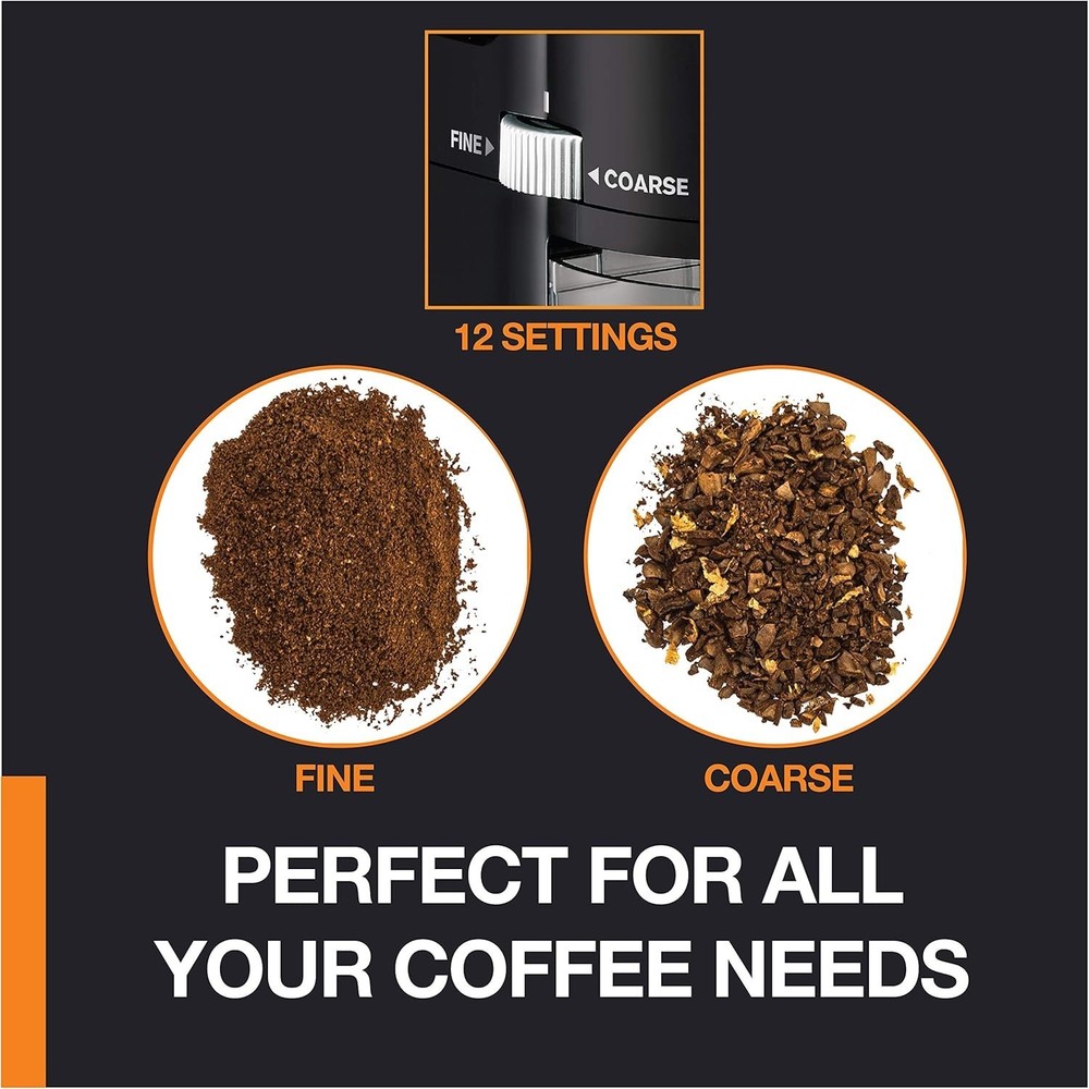 110W Coffee Burr Grinder: 12 Custom Settings, Ideal for Drip, Cold Brew & More