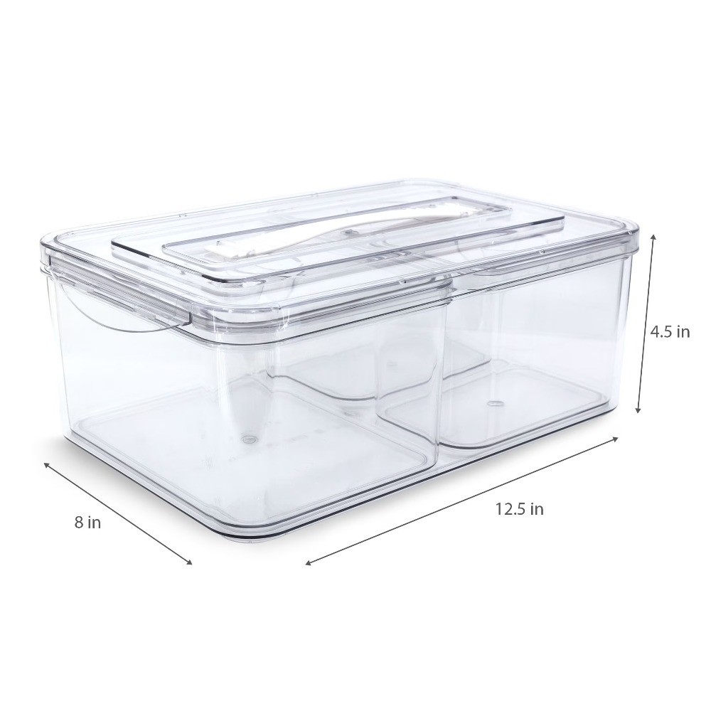 Stackable & Nesting 4 Piece Plastic Organizing Storage Bins for Arts & Craft,
