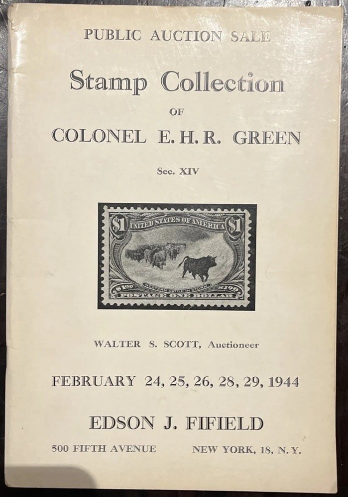 Stamp Collection Colonel E. H. R Green Edson J. FIFIELD 1944 US Possessions